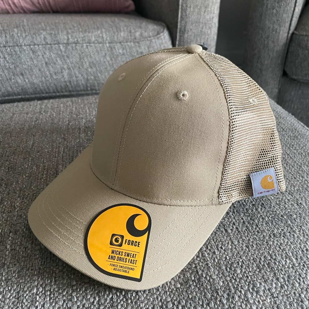 Carhartt Tan and Black Mesh-Back Trucker Hat